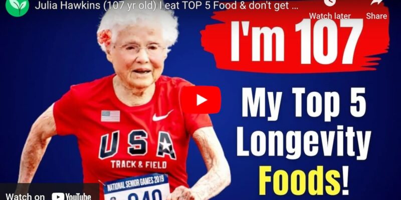 this video cover is for a 105 yrd old woman who says food makes her immortal